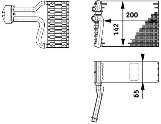 Evaporator, air conditioning - AE 66 000P MAHLE