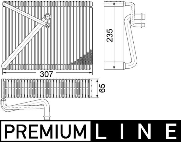 Evaporator, air conditioning - AE 87 000P MAHLE
