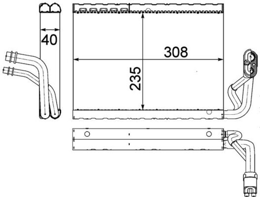 Evaporatore, Climatizzatore - AE 91 000P MAHLE