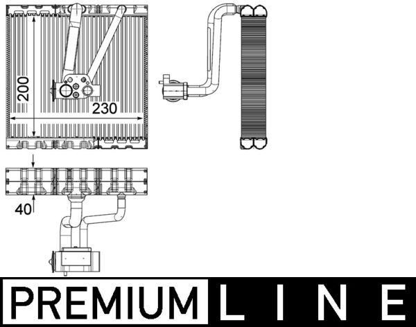 Evaporator, air conditioning - AE 93 000P MAHLE