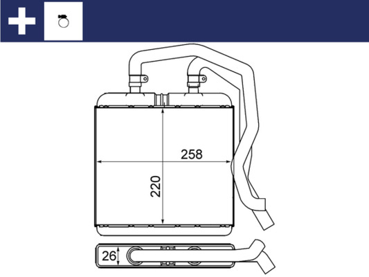 Heat Exchanger, interior heating - AH 12 000S MAHLE