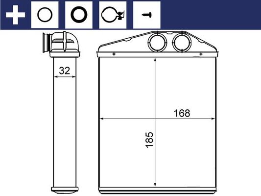Heat Exchanger, interior heating - AH 13 000S MAHLE