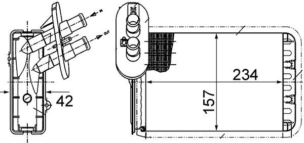 Heat Exchanger, interior heating - AH 164 000S MAHLE