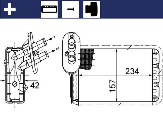 Scambiatore calore, Riscaldamento abitacolo - AH 164 000S MAHLE