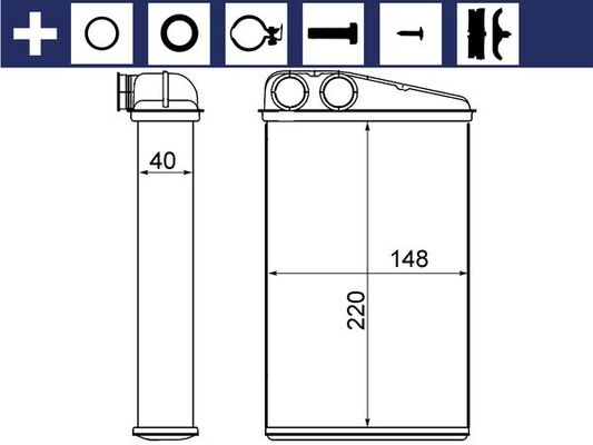 Heat Exchanger, interior heating - AH 17 000S MAHLE