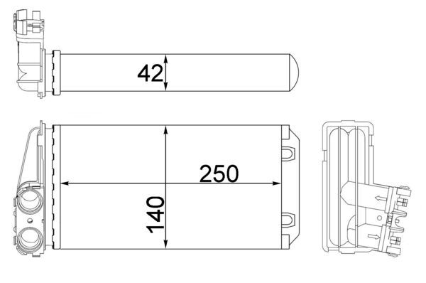 Scambiatore calore, Riscaldamento abitacolo - AH 186 000S MAHLE