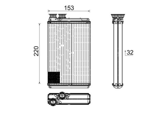Heat Exchanger, interior heating - AH 195 000P MAHLE