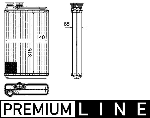 Scambiatore calore, Riscaldamento abitacolo - AH 195 000P MAHLE