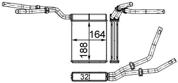 Heat Exchanger, interior heating - AH 199 000S MAHLE