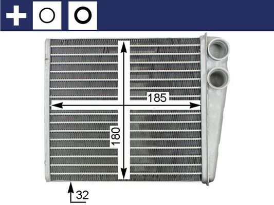 Scambiatore calore, Riscaldamento abitacolo - AH 208 000S MAHLE