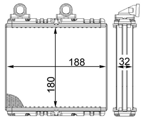 Heat Exchanger, interior heating - AH 222 000S MAHLE