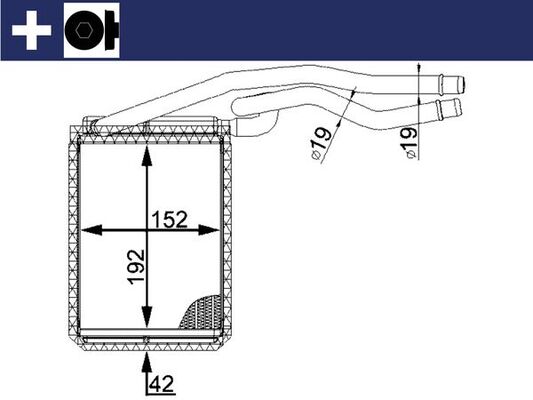 Heat Exchanger, interior heating - AH 22 000S MAHLE