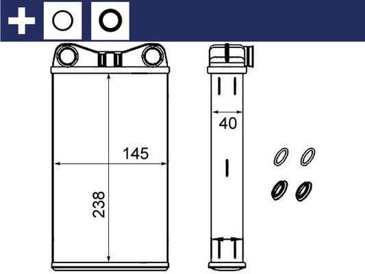 Heat Exchanger, interior heating - AH 239 000S MAHLE