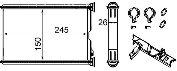 Scambiatore calore, Riscaldamento abitacolo - AH 242 000S MAHLE