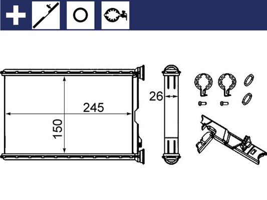 Heat Exchanger, interior heating - AH 242 000S MAHLE