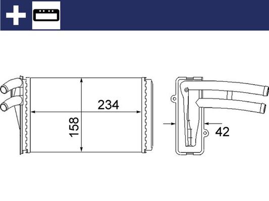 Heat Exchanger, interior heating - AH 54 000S MAHLE