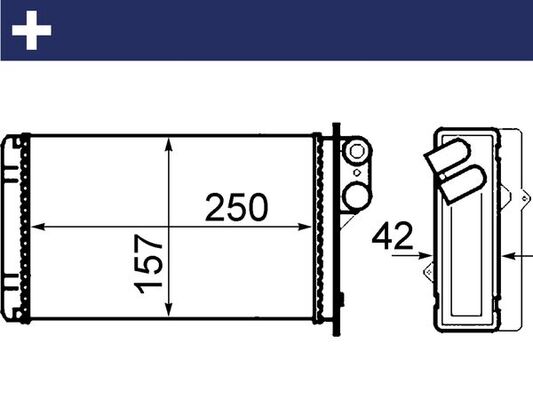 Scambiatore calore, Riscaldamento abitacolo - AH 67 000S MAHLE