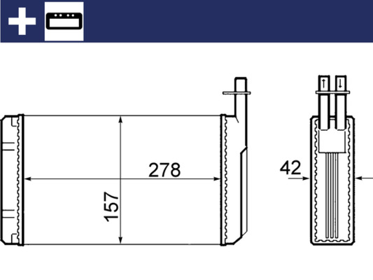 Heat Exchanger, interior heating - AH 68 000S MAHLE