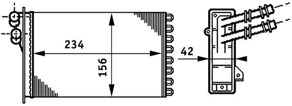 Scambiatore calore, Riscaldamento abitacolo - AH 72 000S MAHLE
