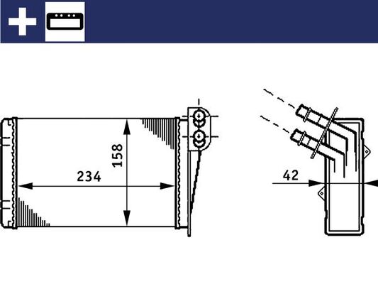 Heat Exchanger, interior heating - AH 73 000S MAHLE