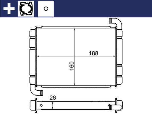 Heat Exchanger, interior heating - AH 9 000S MAHLE
