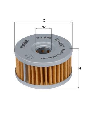 Oil Filter - OX 408 MAHLE