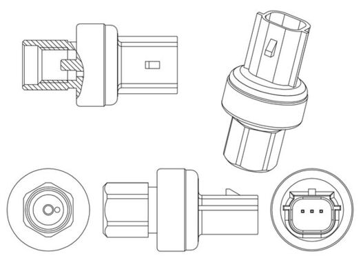 Pressure Switch, air conditioning - ASE 12 000P MAHLE