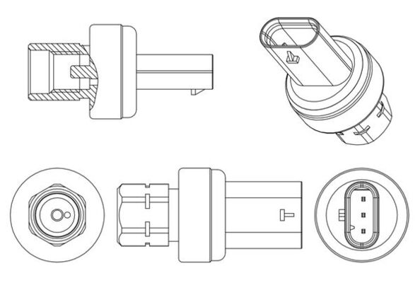 Pressure Switch, air conditioning - ASE 13 000P MAHLE