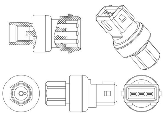 Pressure Switch, air conditioning - ASE 14 000P MAHLE