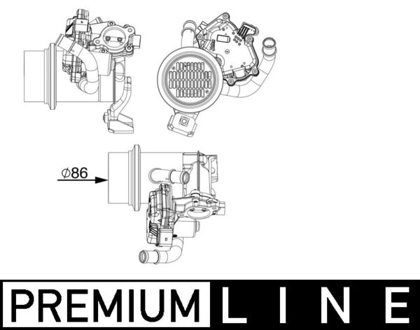Cooler, exhaust gas recirculation - CE 18 000P MAHLE