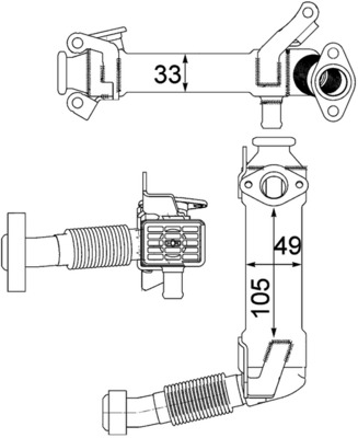 Cooler, exhaust gas recirculation - CE 21 000P MAHLE