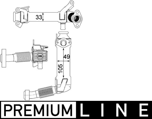 Cooler, exhaust gas recirculation - CE 21 000P MAHLE