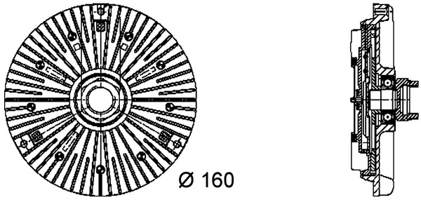 Clutch, radiator fan - CFC 48 000P MAHLE