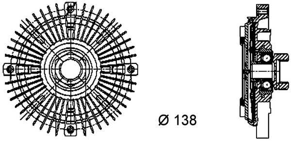 Clutch, radiator fan - CFC 61 000P MAHLE