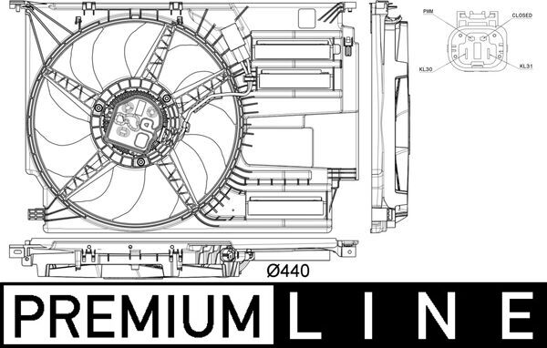 Fan, radiator - CFF 402 000P MAHLE