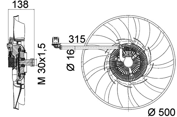 Fan, radiator - CFF 471 000P MAHLE