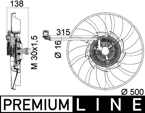 ventiliatorius, radiatoriaus - CFF 471 000P MAHLE