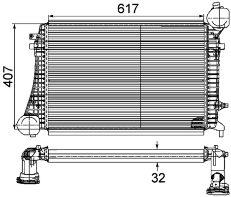Intercooler, charger - CI 167 000P MAHLE