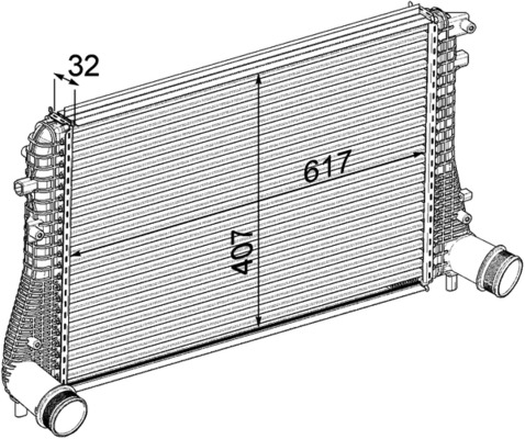 Intercooler, charger - CI 207 000P MAHLE
