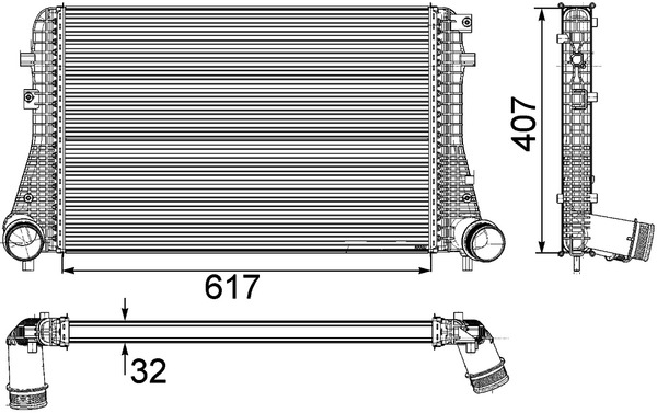 Intercooler, charger - CI 208 000P MAHLE
