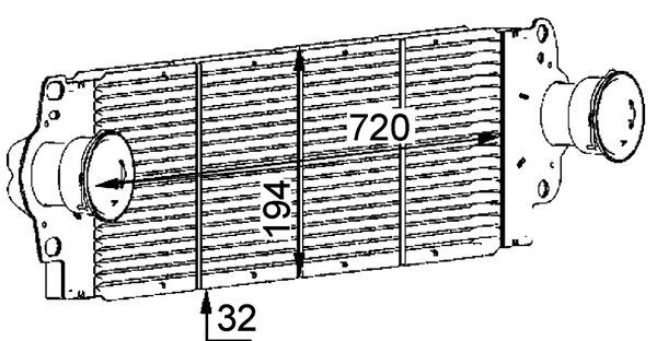Intercooler, charger - CI 80 000P MAHLE