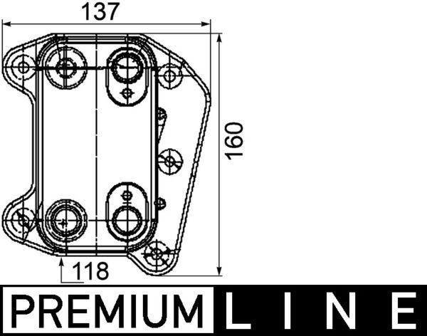 Oil Cooler, engine oil - CLC 105 000P MAHLE