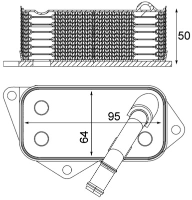 Radiatore olio, Olio motore - CLC 12 001S MAHLE