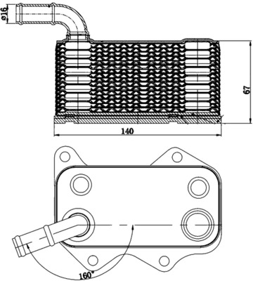 Oil Cooler, engine oil - CLC 174 000S MAHLE