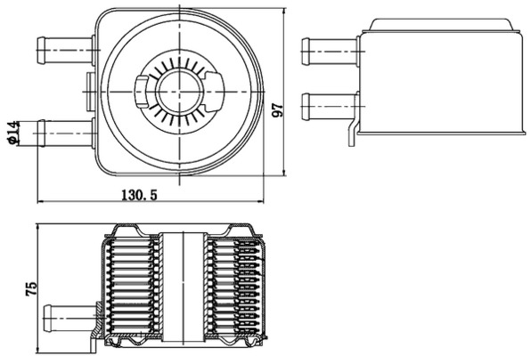 Oil Cooler, engine oil - CLC 176 000S MAHLE