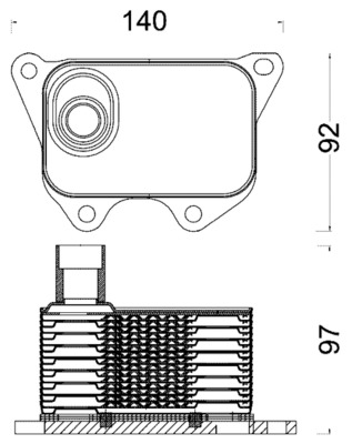 Radiatore olio, Olio motore - CLC 185 000S MAHLE