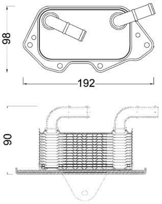 Oil Cooler, engine oil - CLC 186 000S MAHLE