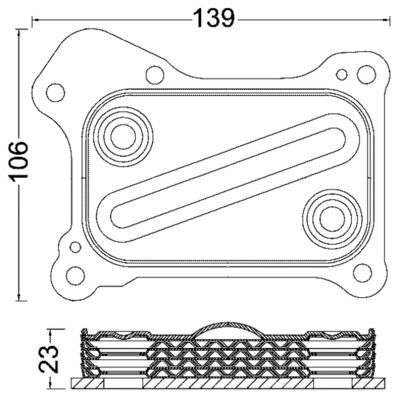 Oil Cooler, engine oil - CLC 190 000S MAHLE