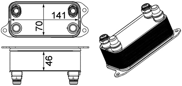 Oil Cooler, automatic transmission - CLC 227 000P MAHLE