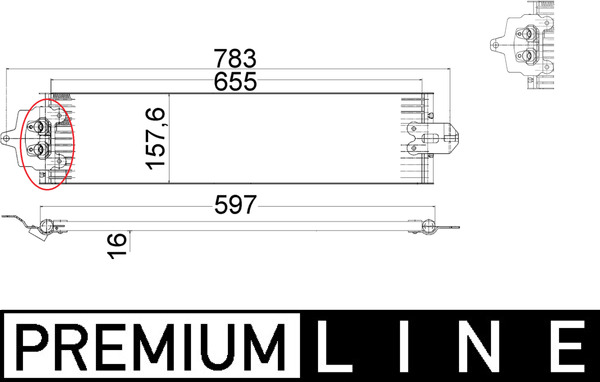Oil Cooler, automatic transmission - CLC 49 000P MAHLE